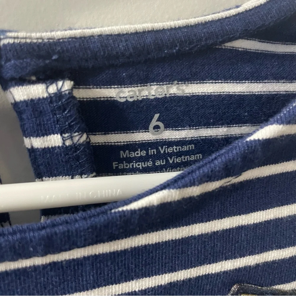 Carter's Navy and White Striped Kids Dress